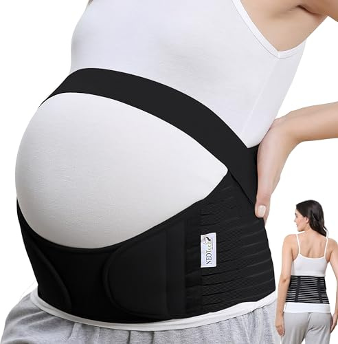 NeoTech Care Pregnancy Belly Band Maternity Belt, Back/Abdomen/Waist/Pelvis Support (Size M, Black Color)