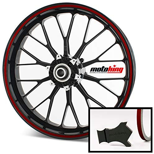 Motoking Felgenrandaufkleber mit Montagetool für Ihr Motorrad in Chrom / 6 mm/für 10 bis 25 / Farbe wählbar