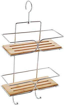 MSV Etagère de Douche 2 étages en Bambou