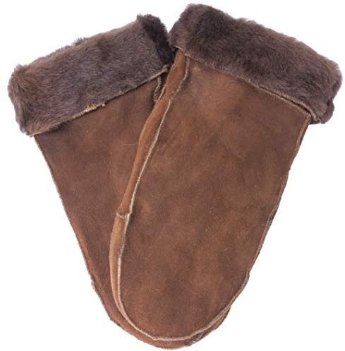 EEM Damen Lammfellfäustling Handschuhe, weiches Lammfell, mit Umschlag