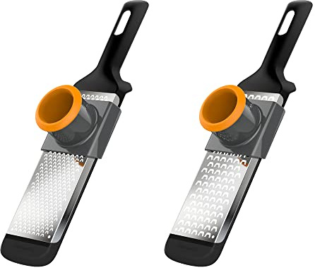 Fiskars Handreiben-Set, 2-teilig., Grob und Fein, Metall/Kunststoff, Functional Form, 1014413, Schwarz/Orange, 30,8 x 7,3 x 5,5 cm