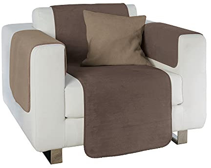 Erwin Müller Sesselschoner Matera, Sesselauflage, Überwurf Espresso/Hellbraun Größe 50x200 cm - weich, temparaturausgleichend, atmungsaktiv, mollige Wärme