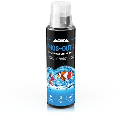 Phosphatentferner Aquarium 236 ml - Phos-Out 4 Senkt Phosphat PO4 Sofort | flüssiger Phosphatentferner, ohne Lanthan, senkt Phosphatwert sofort, gegen Algen, stabile Wasserwerte, Süßwasser Meerwasser