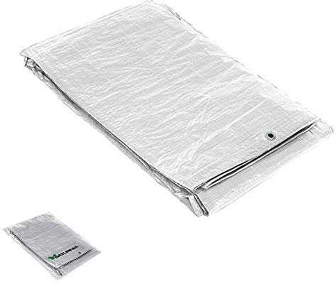 Saturnia 15070060 - White Tarpaulin with Metallic Eyelets (6 x 12m)