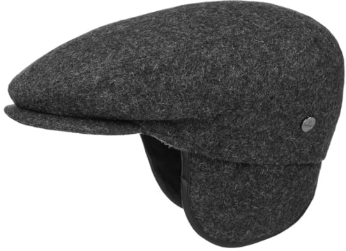 LIERYS Teflon Flatcap Schirmmütze Uni einfarbig Made in Italy Damen und Herren Herbst Winter