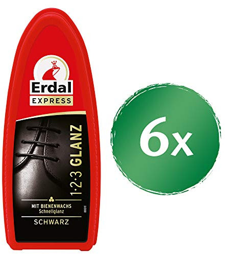 Erdal 1-2-3 Glanz Schwarz, 6er Pack (6 x 52 g)