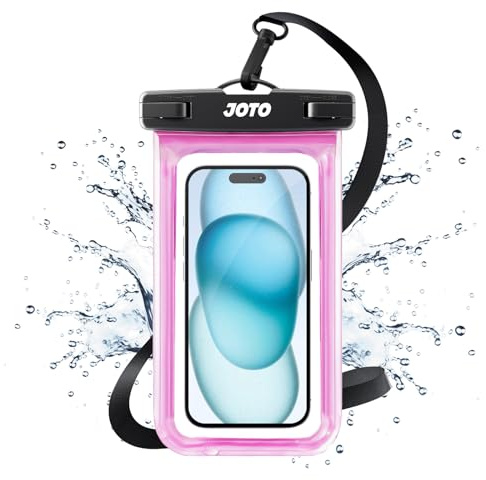 JOTO Vattentät Mobilväska, Vattentätt Mobilfodral IPX8 Universal för mobiler upp till 7,0, Universal Waterproof Pouch - Rosa