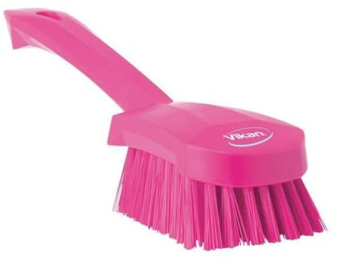 Vikan - Hygiene - Abwaschbürste - Mit kurzem Stiel - Harte Borsten - Rosa