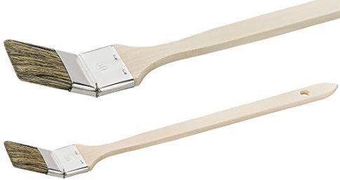 24 x Colorus Heizkörperpinsel 50 mm | Eckenpinsel graue Chinaborste | Heizkörper-Pinsel Set | Für leicht lösemittelhaltige, leicht wässrige Farben, Lacke | Farbpinsel Lackpinsel Malerpinsel