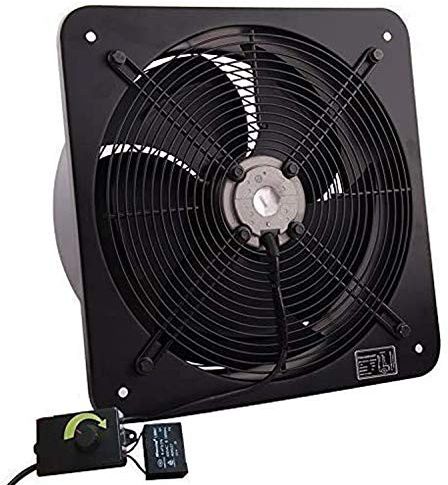 Powerstar Electricals LTD Commercial Extractor Industrial Ventilation Axial Exhaust Blower Flow Plate Fan 20'' Inches 500mm Black (Heavy Duty Metal With Speed Control Regulator)