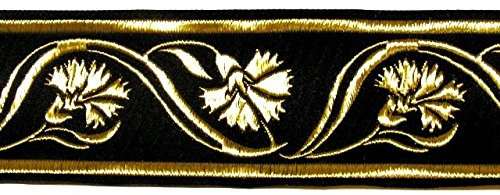 1A-Kurzwaren 35070-swgo 10m Keltische Borte 35mm breit schwarz-gold