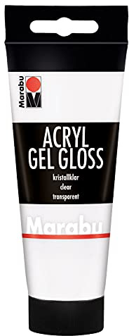 Marabu 12030050101 - Acryl-Gel kristallklar, 100 ml Tube, cremiges, farbloses Gel auf Wasserbasis für reine reliefartige Strukturen, trocknet transparent, glänzend, für Mixed Media