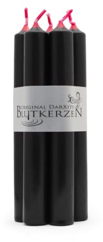 5 original DarXity Blutkerzen - innen rot, außen schwarz, Gothic Kerzen | Made in Germany
