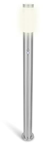 Grafner XXL Edelstahl Wegeleuchte mit Bewegungsmelder, Höhe: 110 cm, 1x E27 Fassung, IP44, Wegleuchte Weglampe Gartenlampe Gartenleuchte Standlampe Außenstandleuchte Pollerleuchte