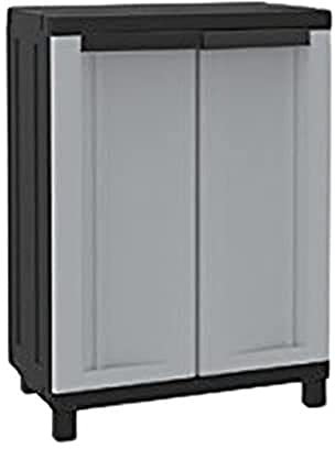 Terry, Twist Black 680, Schrank mit zwei Türen und einem Einlegeboden, für innen und außen/Schwarz - 68x39x91,5 cm