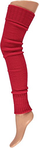 krautwear® Damen Beinwärmer Stulpen Legwarmers Overknees gestrickte Strümpfe ca. 70cm 80er Jahre 1980er Jahre (rot)