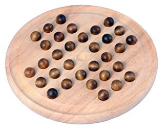 Engelhart - Hübsches Solitärspiel Englisch, 33 Löcher, Holz 23 cm - 200119