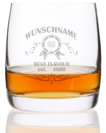 Privatglas Whiskeyglas (Bohemia) - mit kostenloser Gravur - tolle Geschenkidee für Ihren Lieblingsmenschen Motiv Straight