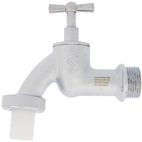 Cornat T300502 Auslaufventil 3/4 Zoll, Knebel, matt-chrom