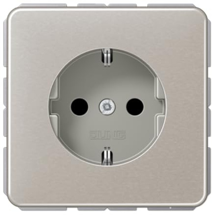 Jung Schuko Steckdose 16 A 250 V mit Berührungsschutz Serie CD Platin, 1 Stück, CD 1520 KI PT