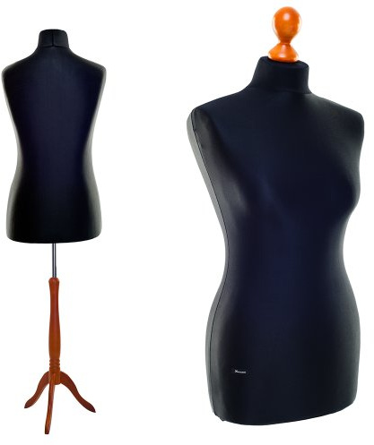 Schneiderpuppe LUCCESI | zum Probierpreis! | Größen S - XL (Female) | Torso Size: M/L (38-40) | Wechselbezug schwarz | Standfuss Calvados | Damen - Schaufensterpuppe