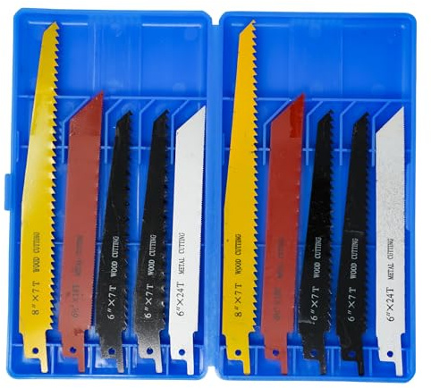 Dapetz 10 Scie à Guichet Lames Métal Bois Sabr pour BOSH Dewalt Universel