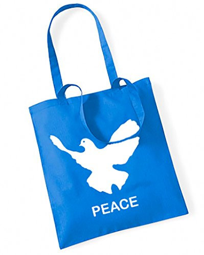 Racker-n-Roll PEACE Friedenstaube Cotton Bag Stoffbeutel kornblumenblau