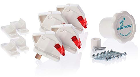 Dreambaby G150 Unsichtbares Magnetschloss Schrank-Kindersicherung Set 4 Schlösser 1 Schlüssel