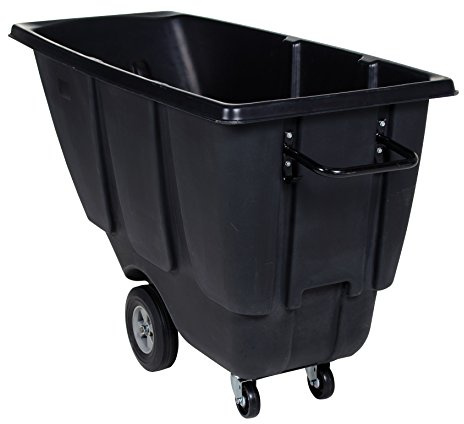Vestil TDT-50-LD-BLACK Plastic Light Duty Tilt Truck 1/2 Cubic Yard 450 Lb. Capacity Black
