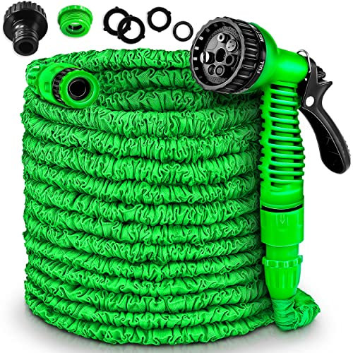 TRESKO® Tubo Acqua Estensibile Tubo Irrigazione Estensibile 3/4 Tubo Acqua Da Giardino Avvolgibile in 6 diverse misure (30m)