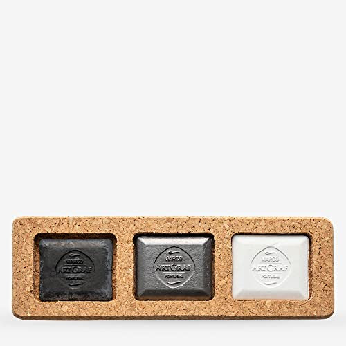 Viarco ArtGraf Wasserlsliche Monochromatische Knstlerfarben-Set - 3-farbige Carbon-Schwarz, Wei, Graphit - Malen, Zeichnen, Skizzieren, Kalligraphie