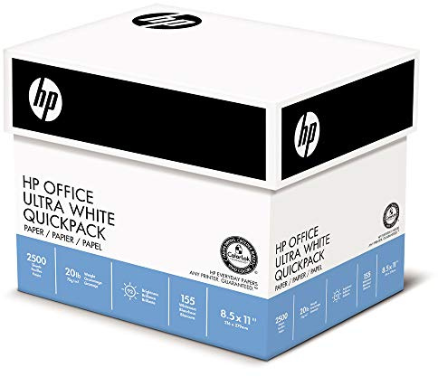 HP Printer Paper | 8.5 x 11 Paper | Office 20 lb | 5 Ream - 2,500 Sheets | 92 Bright | Made in USA - FSC Certified | 172160C