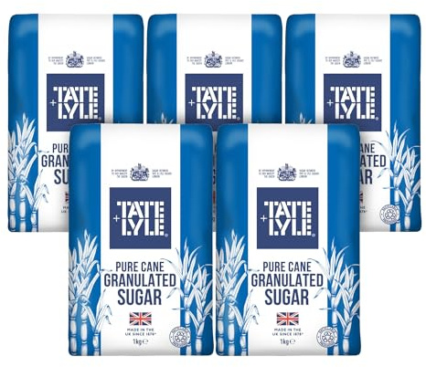 Tate & Lyle - Granulated White Sugar - Versatile Pure White Cane Sugar for Everyday Sweetening, Cooking & Baking - Consistently Fine Quality - UK Packed - 5kg