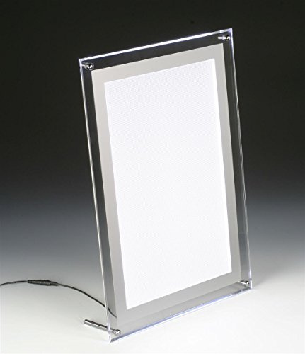 Displays2go 11 x 17 LED Picture Frame - Lighted Photo Frame for Home, Office, Business Use, Illuminated Clear LED Frame (APFLP1117)