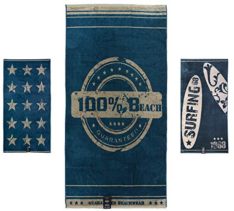 jilda-tex strandhandduk 90 x 180 cm badhandduk strandlakan handduk 100 % bomull velour frotté lättskött olika mönster (strand)