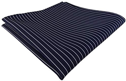 TigerTie Designer Einstecktuch in blau dunkelblau silber gestreift
