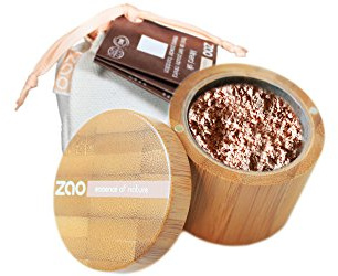 ZAO Mineral Silk 502 polvo suelto de color beige rosado, maquillaje mineral en lata de bambú