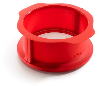 Lékué Molde Springform, redondo desmontable Duo, Silicona + cerámica Rojo, 15 cm