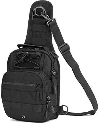 HUNTVP Brusttasche Schultertasche Chest Pack Slingrucksack Molle Crossbody Bag Umhängetasche Mini für Herren Damen Reise Wandern Outdoor