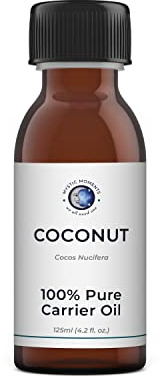 Mystic Moments | Coconut Carrier Oil 125ml - Pure & Natural Oil Perfect For Hair, Face, Nails, Aromatherapy, Massage and Oil Dilution Vegan GMO Free