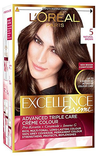 3 x L'Oreal Paris Excellence Creme Triple Care Creme Colour 5 Natural Brown