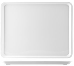 H&H Vassoio Con Bordo In Melamina Cm30X20X2 Bianco