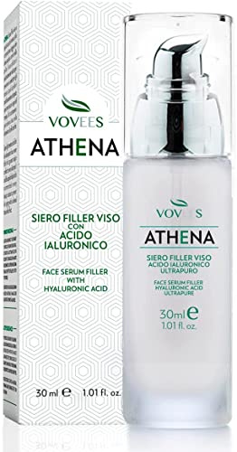 VOVEES Athena Gesichtsserum Anti Aging – Reine Hyaluronsäure, Sofortige Feuchtigkeit & Glätte, Vegan & Dermatologisch Getestet – 30 ml