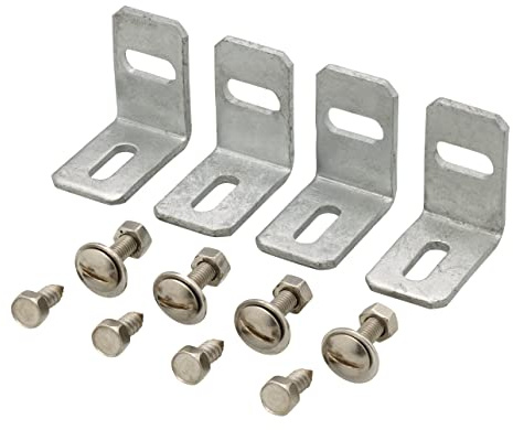 Alberts 535902 Befestigungs-Set für Zaunfelder | Stahl roh, feuerverzinkt