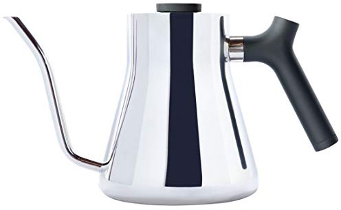Fellow Stagg Gooseneck Kettle for Pour-Over Coffee, 1 Litre Polished Steel | Stainless Steel Stovetop Coffee Kettle, Brew-Range Thermometer, Precision Spout, Counterbalanced Handle, Gas & Electric Hob