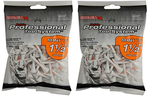 Pride Professional Tee System Minitee 1 ½ Golf Tees, 90 Count (Pack of 2)