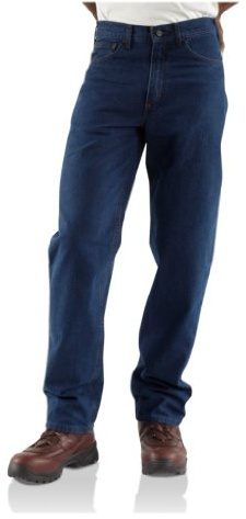 Carhartt Men's Flame-Resistant Signature Denim Jean-Relaxed Fit Loose Fit