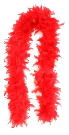 Federboa einfarbig, aus verschiedenen Farben und Federdichten wählbar, Länge ca. 1,80m, Federstola Federschal Kostüm Karneval 20er Jahre Charleston Burlesque kuschelig (rot - höherwertig - 60 g)