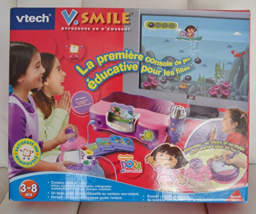 Vsmile Vtech - Jeu électronique - Console Rose Dora - Nouvelle Version