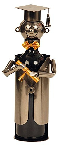 Extravaganter Wein Flaschenhalter Student aus Metall Höhe 21,5 cm